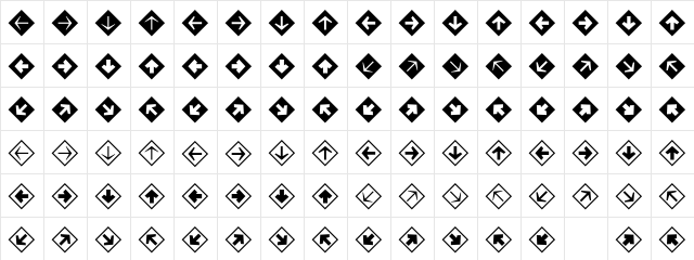 MiniPics DirectionalDA Character Map MiniPics DirectionalDA Character Map