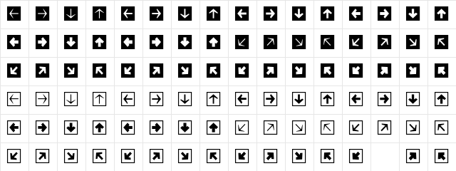 MiniPics DirectionalSA Character Map MiniPics DirectionalSA Character Map