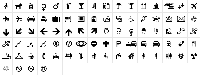 MiniPics International Character Map MiniPics International Character Map