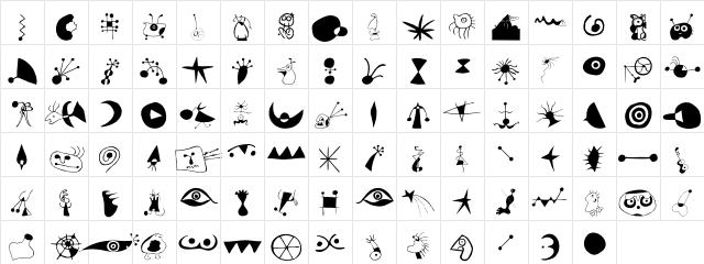 Miro Extras Character Map