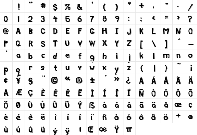 Mitten Left Character Map