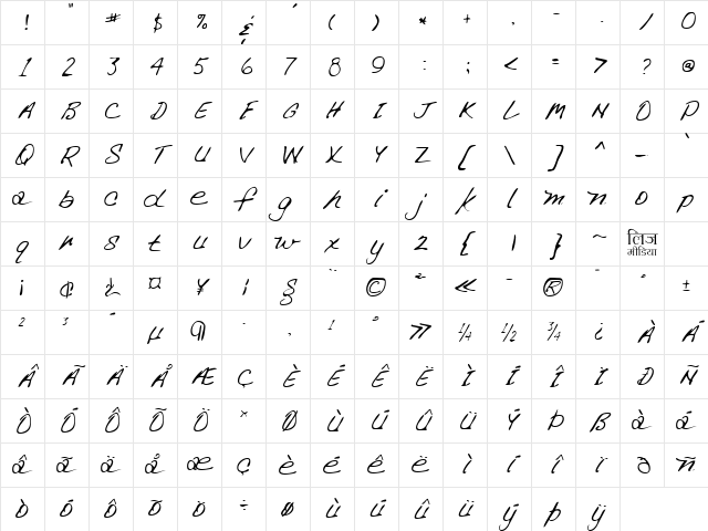 LEHN266 Regular Character Map