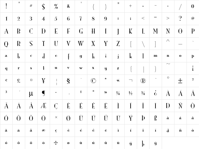 MonaLisaICG Solid Character Map