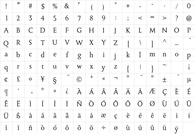 MonktonRegular Regular Character Map