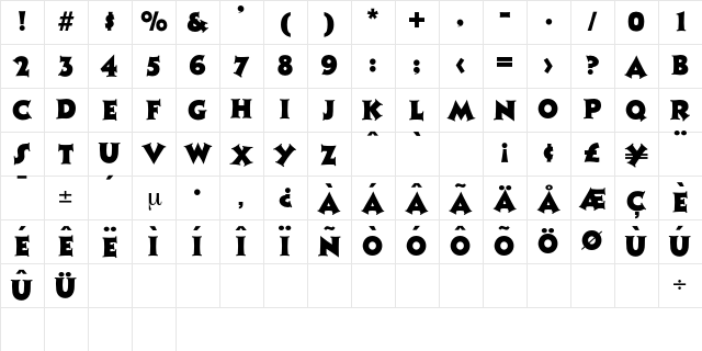 Monophon Regular Character Map