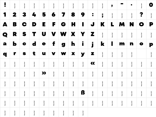Mont Blanc-Trial Black Regular Character Map