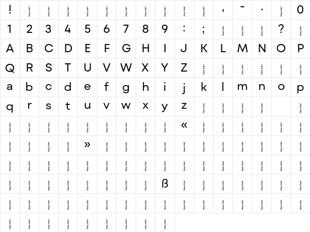 Mont Blanc-Trial Regular Character Map Mont Blanc-Trial Regular Character Map