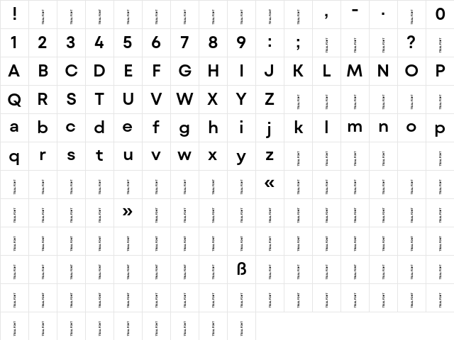 Mont Blanc-Trial SemiBold Regular Character Map