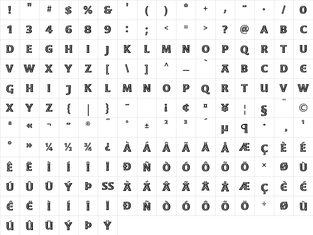 Moonglow Semibold Character Map Moonglow Semibold Character Map