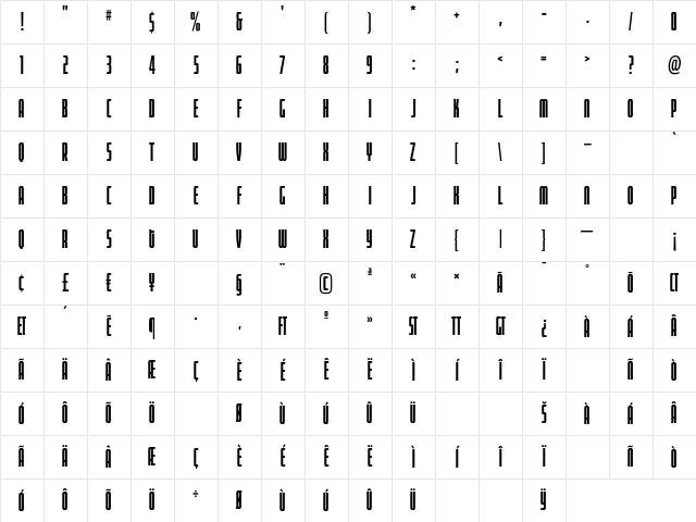 MorganTw1 Regular Character Map