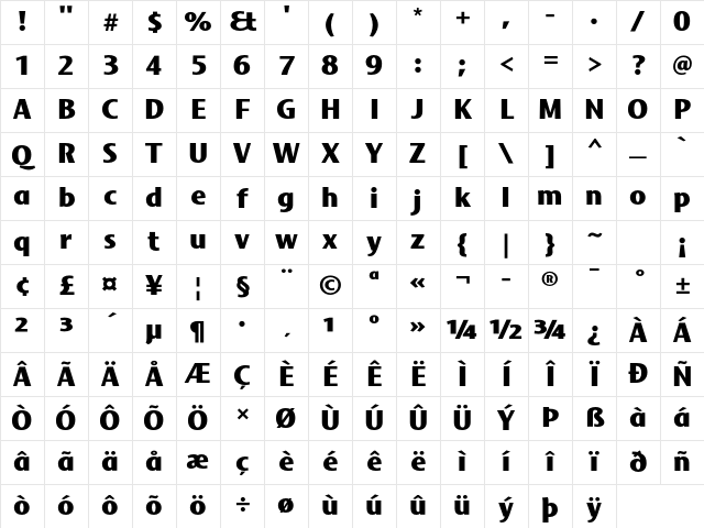 Mosquito Formal Std Black Character Map