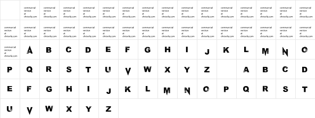 M Ponderosa Regular Character Map