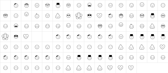 MTFCheekyEmojiDoodles Regular Character Map
