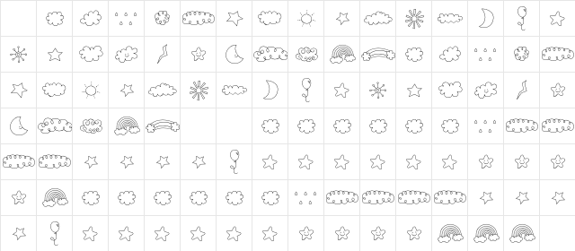 MTF Sweet Dings Sky Regular Character Map