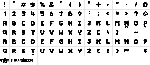 Mummy Halloween Bold Character Map