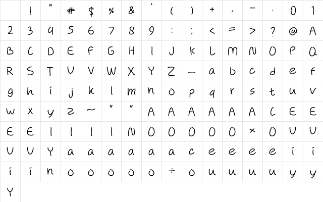 Mustika Flower Regular Character Map Mustika Flower Regular Character Map
