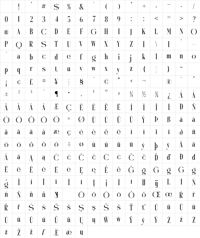 Mystequ Regular Character Map Mystequ Regular Character Map