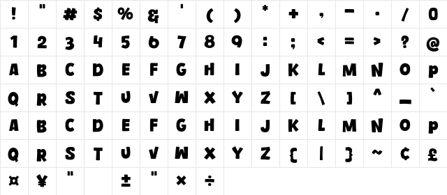 Namaku Regular Character Map Namaku Regular Character Map