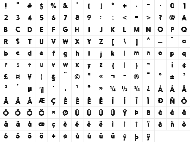 Nanami Rounded Inline Regular Character Map Nanami Rounded Inline Regular Character Map