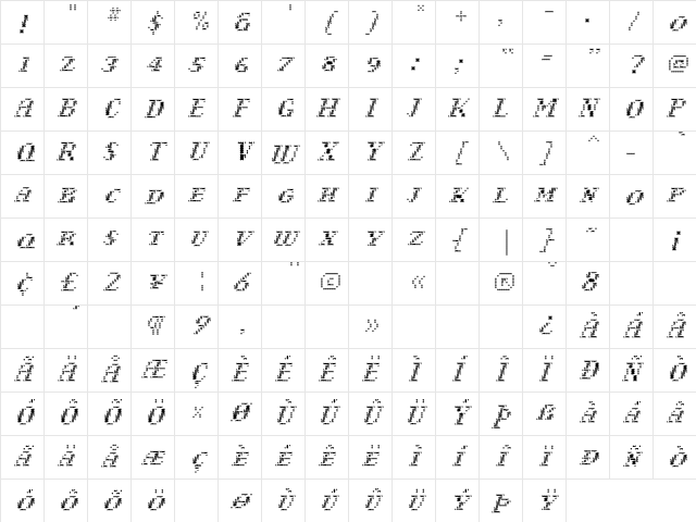 Narly Light Character Map