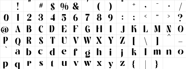 Naroline - Demo Font Regular Regular Character Map