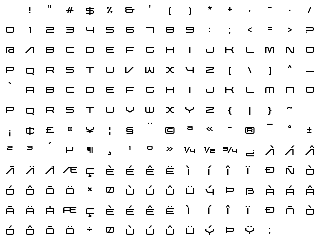 Nebula Regular Character Map Nebula Regular Character Map