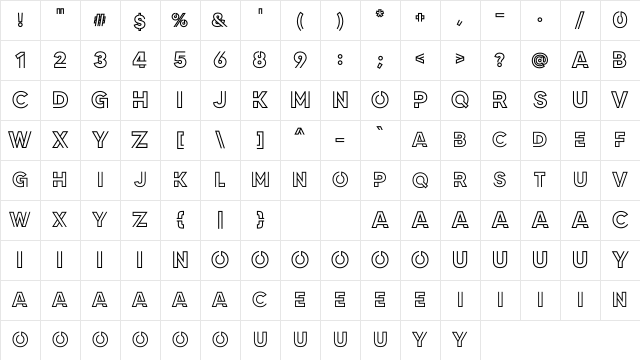 NEON LED Light Regular Character Map