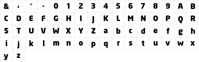 NeoSans Black Character Map