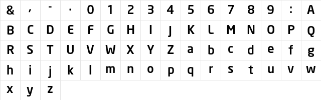 NeoSans Medium Character Map