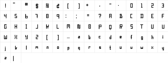 NeoTheo Regular Character Map