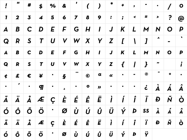 Neutra Text SC Bold Italic Character Map