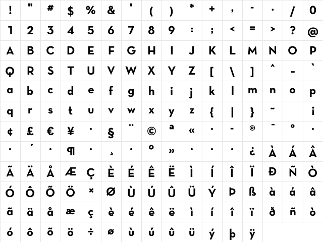 Neutra Text TF Alt Bold Character Map