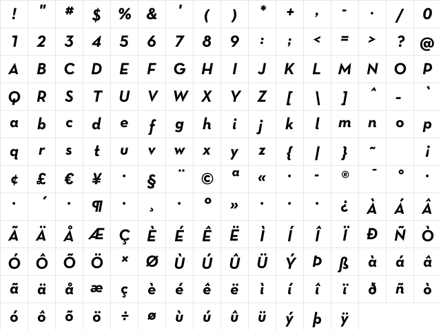 Neutra Text TF Alt Bold Italic Character Map