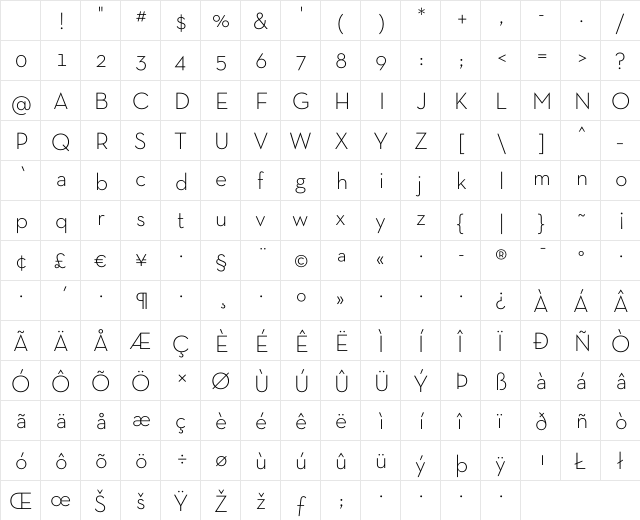 Neutra Text TF Light Regular Character Map Neutra Text TF Light Regular Character Map