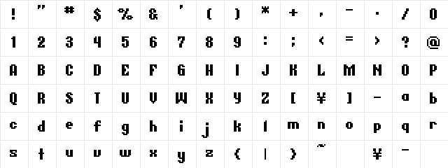 BM germar A12 Character Map BM germar A12 Character Map