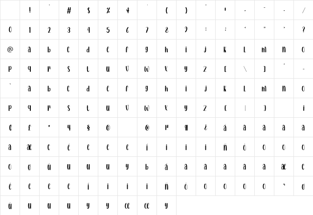 New Easter Regular Character Map