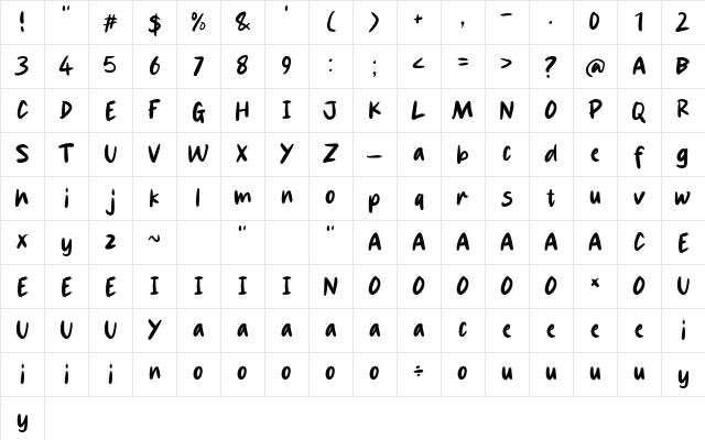 NEW YORK Regular Character Map