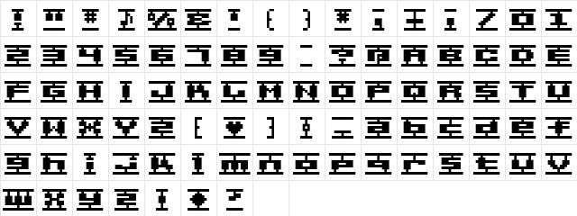 BM plamo A9 Character Map