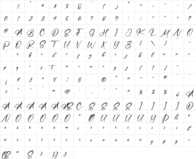 Newlive Malldive Regular Character Map