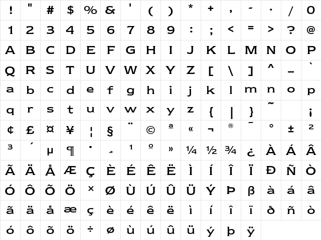 NewtextEF Regular Character Map NewtextEF Regular Character Map