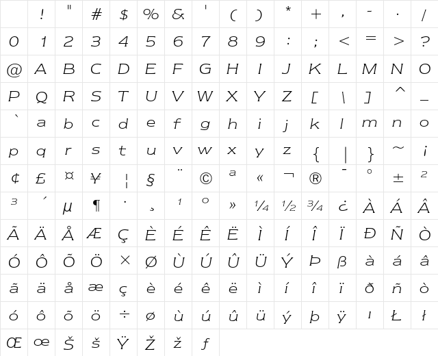 ITC Newtext Light Italic Character Map ITC Newtext Light Italic Character Map