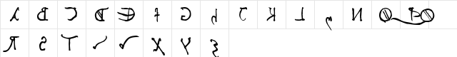 Leonardo's mirrorwriting Bold Character Map Leonardo's mirrorwriting Bold Character Map
