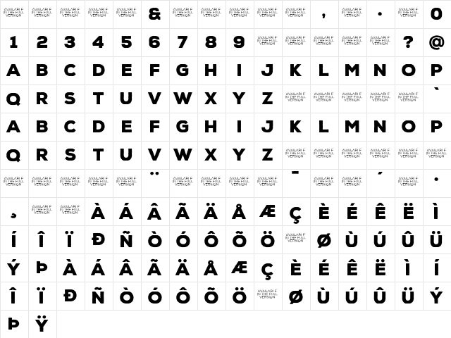 Nexa Rust Sans Demo Black Character Map