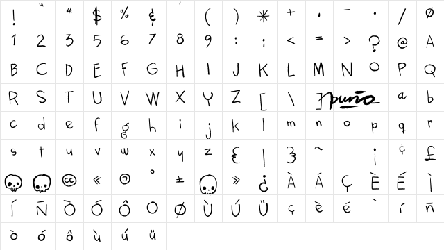 kokekoko light Regular Character Map