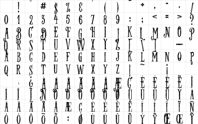 Les Mysteres de Paris Regular Character Map Les Mysteres de Paris Regular Character Map