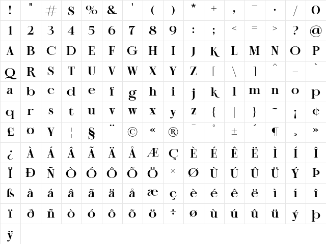 NT Epika Bold Bold Character Map NT Epika Bold Bold Character Map
