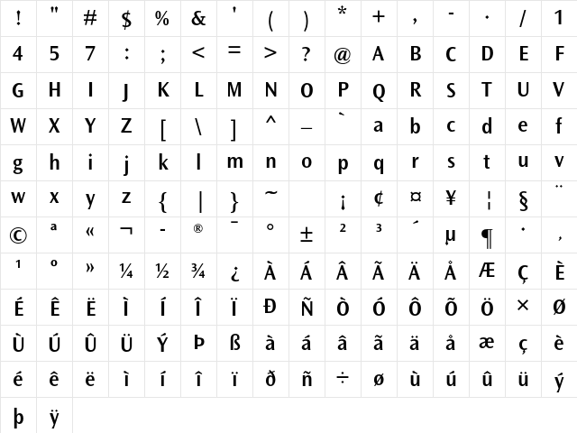 Ocean Sans Std Semibold Character Map Ocean Sans Std Semibold Character Map