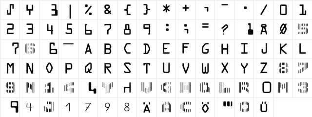 OCR A BQ Regular Character Map OCR A BQ Regular Character Map