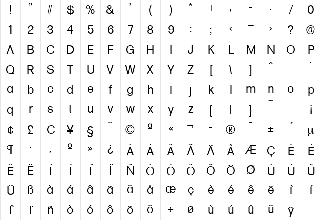 AdamBecker Regular Character Map AdamBecker Regular Character Map