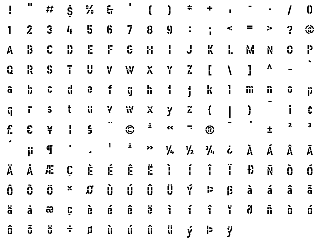 Offline Bold Character Map Offline Bold Character Map